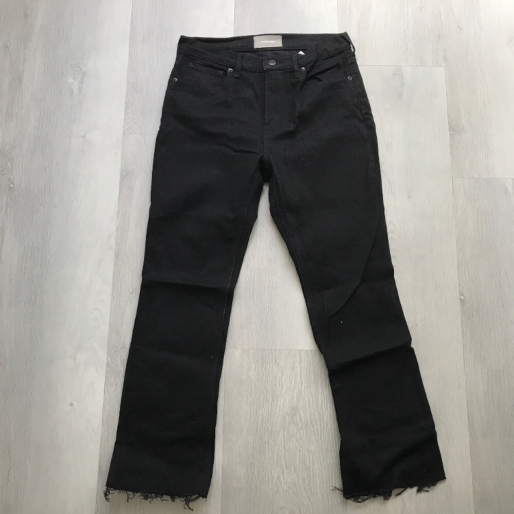 EVERLANE BLACK JEANS FRAYED HEM WOMENS 29R